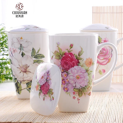 Real Bone China Tumblers With Lid