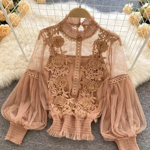 Long Sleeve Blouse Vintage Fashion