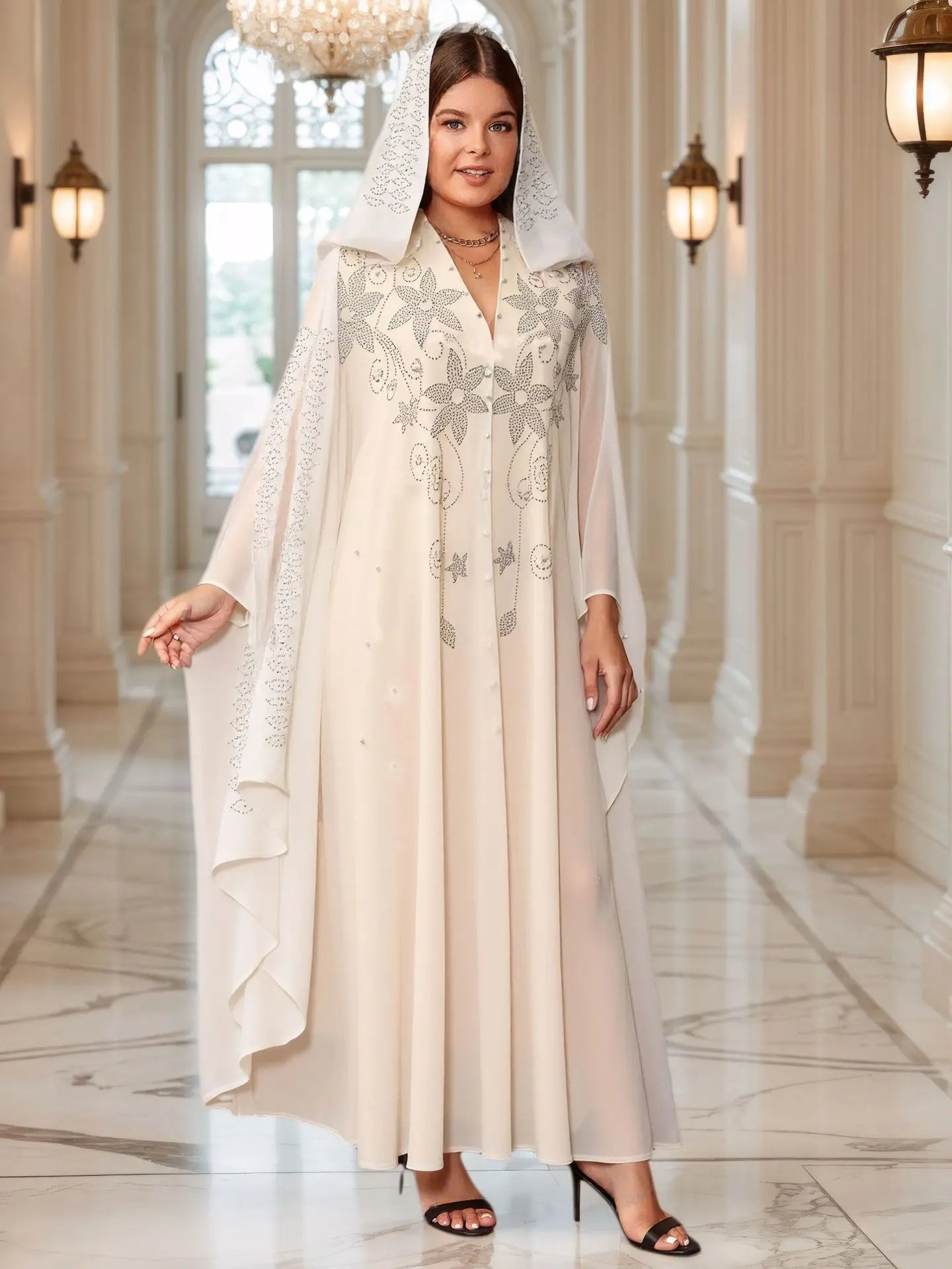 Eid Hooded Dress Abaya Women Muslim Party Dresses