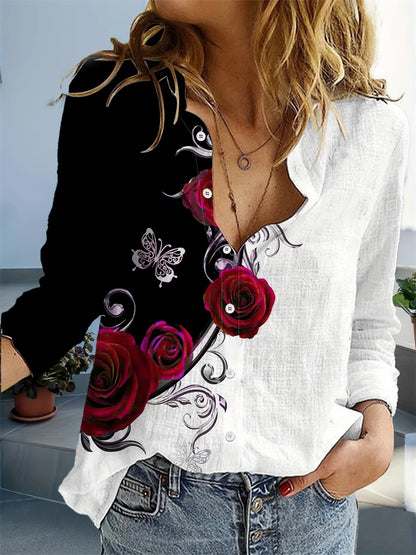 Loose-Fitting Top - Fashionable Casual Women's Shirt