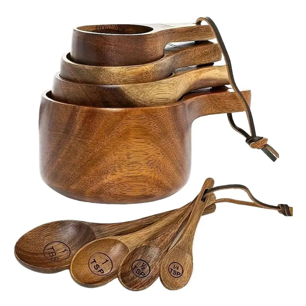 4 pcs Wooden Measuring Cup Or Spoon Set