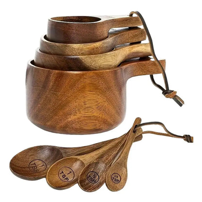 4 pcs Wooden Measuring Cup Or Spoon Set