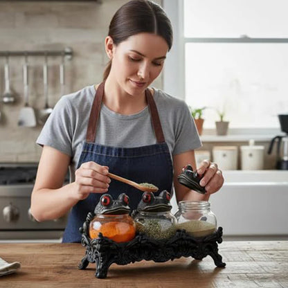 Frog-Lid Apothecary Spice Jars