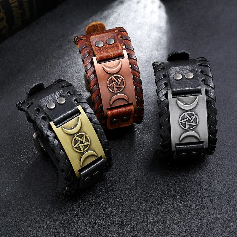 Vintage Wide Edition Nordic Bracelet Faux Leather