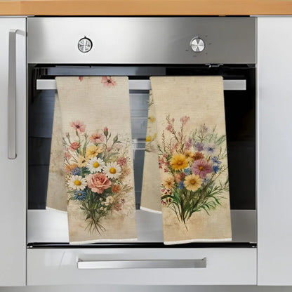 Retro Flowers 2-Pack Kitchen Towels