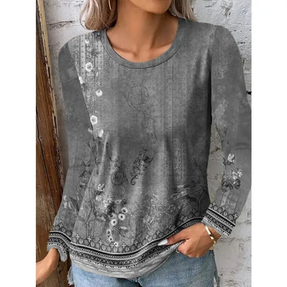 Women's T-shirt Gradient Floral Print