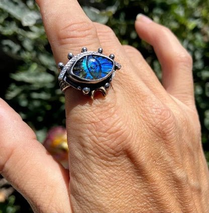 Creative Cat's Eye Alloy Casting Rings for Men