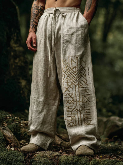 Men's Viking Totem  Printed Casual Pants