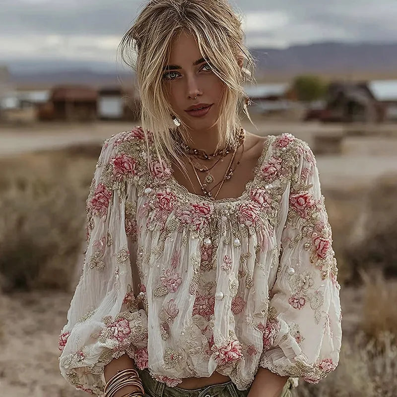 Bohemian round Neck Women's T-shirt