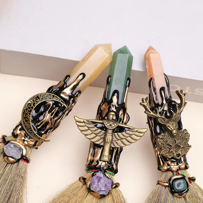 Natural Crystal Stone Point Magic Broom