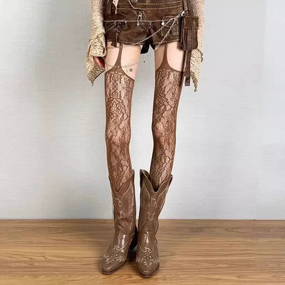 Lolita Girls Punk Style Floral Tights