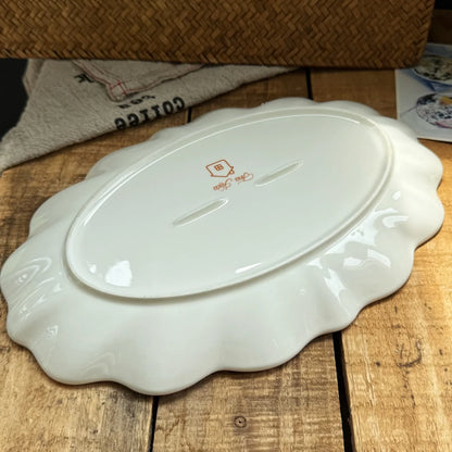 Ceramic Dinnerware Oval Serving Platter Festive Tableware Collection