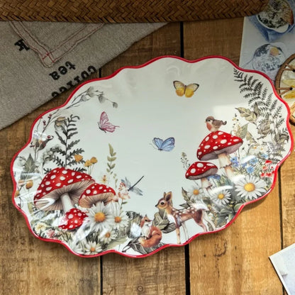 Ceramic Dinnerware Oval Serving Platter Festive Tableware Collection