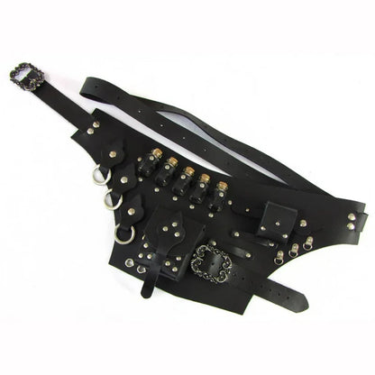 Medieval Witch Alchemist Leather Utility Belt