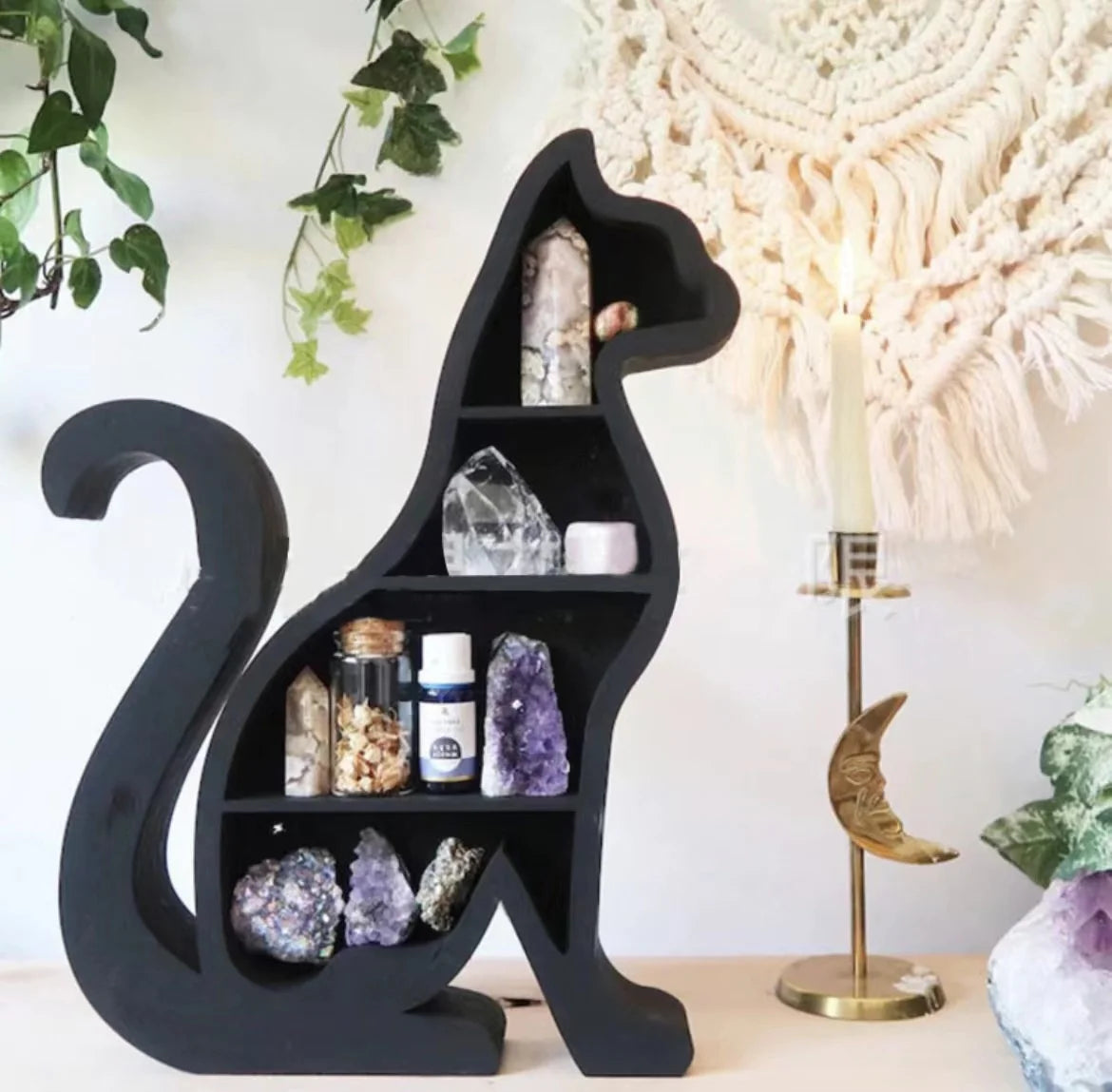 Vintage Witch Hat Crystal Shelf