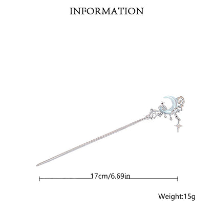 Vintage Moonstone Star Moon Hair Sticks