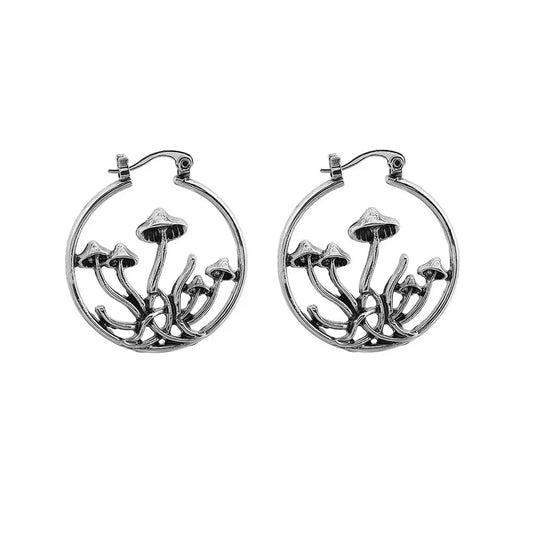 Hollow Mushrooms Hoop Earrings