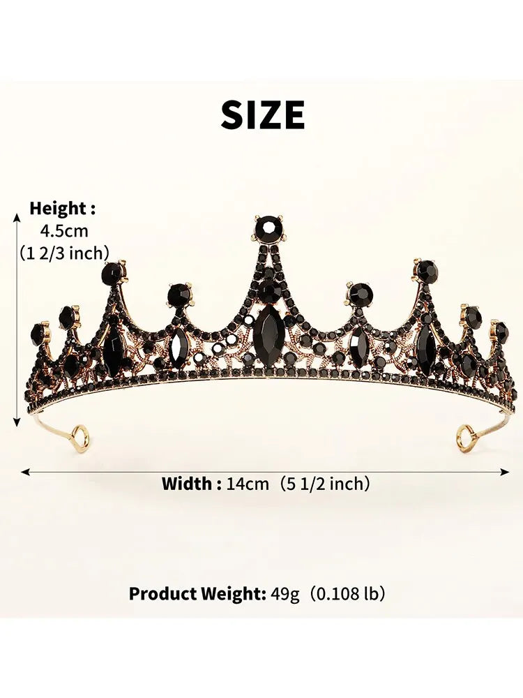 Black Crystal Rhinestone Tiaras
