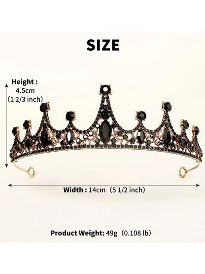Black Crystal Rhinestone Tiaras