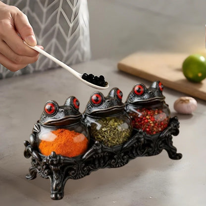 Frog-Lid Apothecary Spice Jars