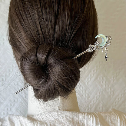 Vintage Moonstone Star Moon Hair Sticks