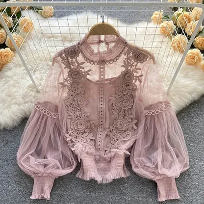 Long Sleeve Blouse Vintage Fashion