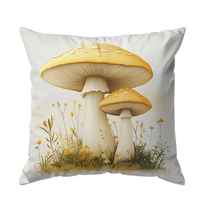 Mushrooms Butterflies Pillow Cover(pillows not included)