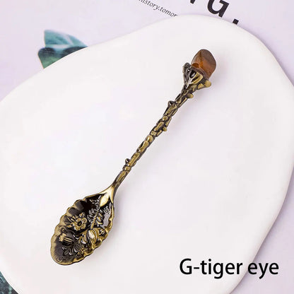 Natural Crystal Tumbled Stone Spoon