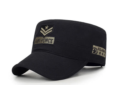 Four Seasons Hat Men's Korean Spring And Autumn Baseball Cap Cotton Outdoor Flat Military Cap Camouflage Embroidery Cap