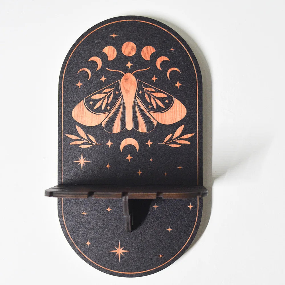 Bohemian Three-dimensional Wood Crystal Shelf