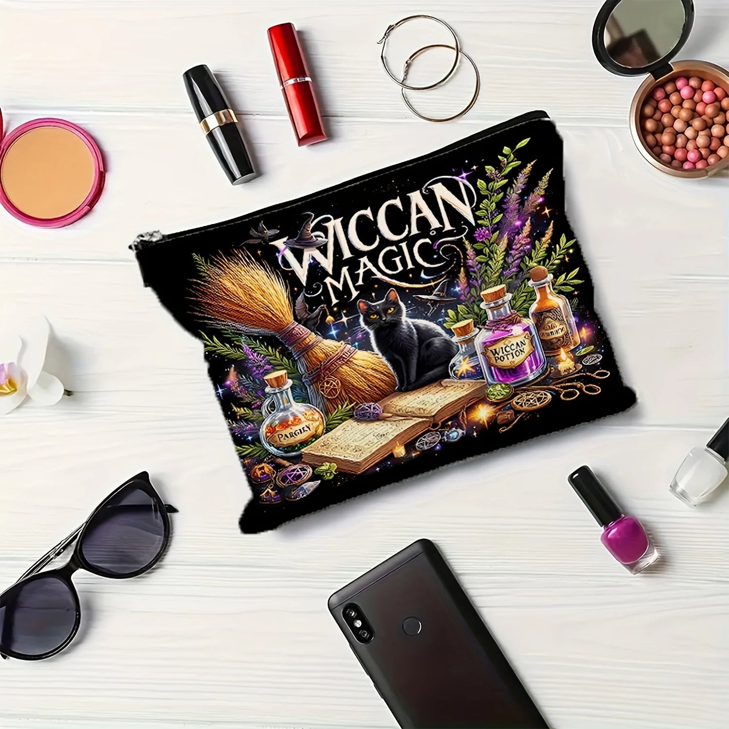Witch Magic Black Cat Makeup Bag