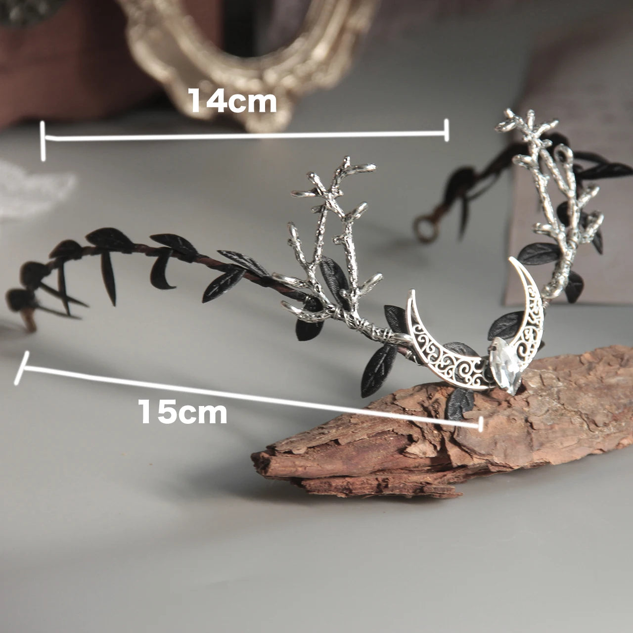 Black gothic crown with antlers