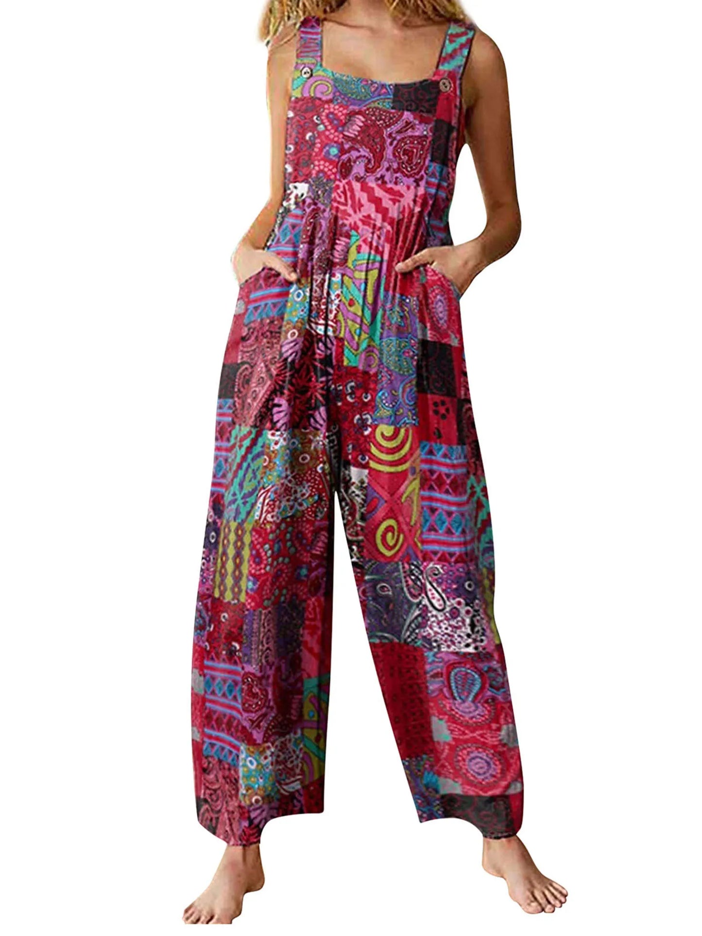 Women Summer Overalls Multicolor