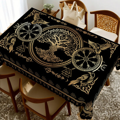 Viking Crow Rectangle Tablecloth