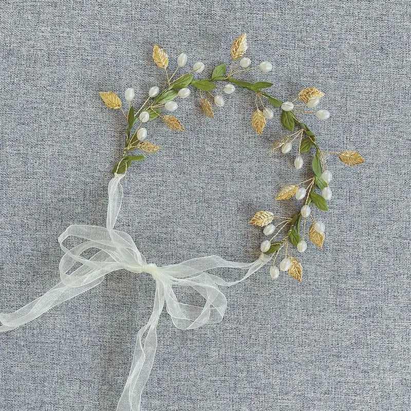 Sweet Flower Headband With Ribbon Wreath