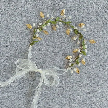 Sweet Flower Headband With Ribbon Wreath