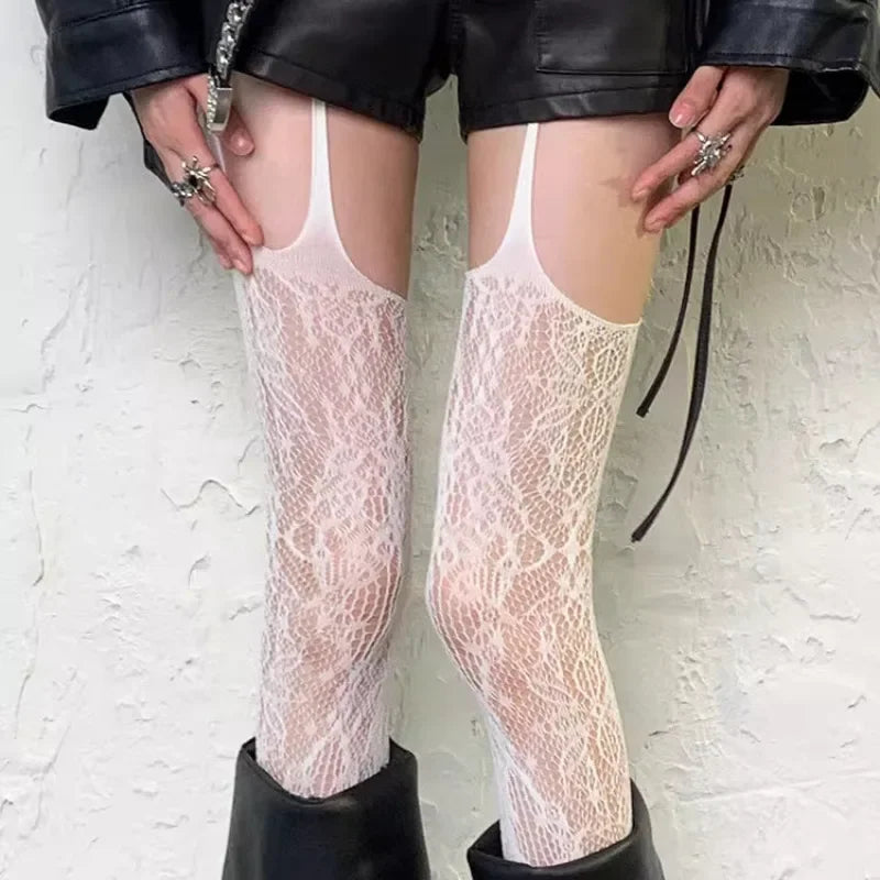 Lolita Girls Punk Style Floral Tights