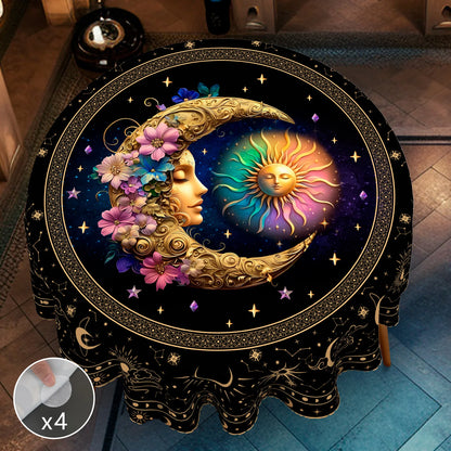 Bohemian Style Polyester Tablecloth + 4 Self-Adhesive Stickers