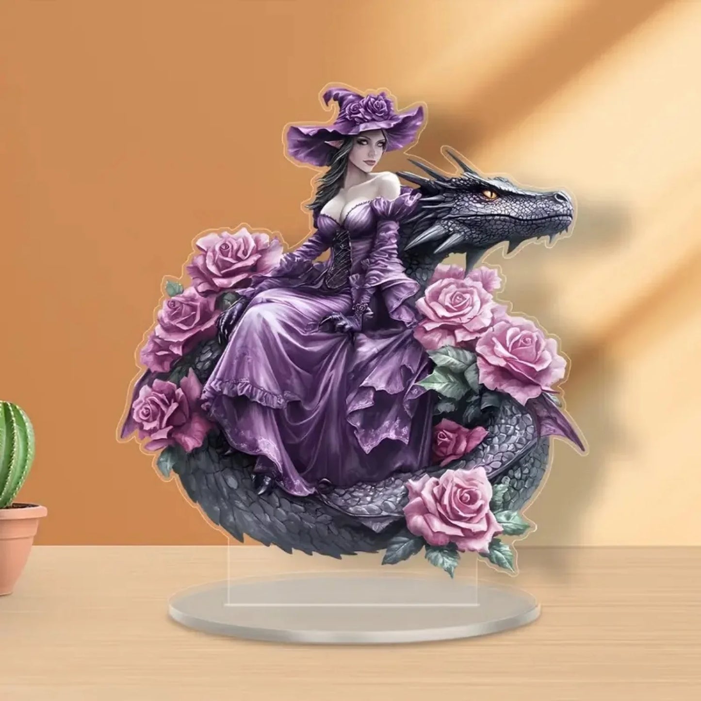 Acrylic Flower Elf &Dragon Table Decoration