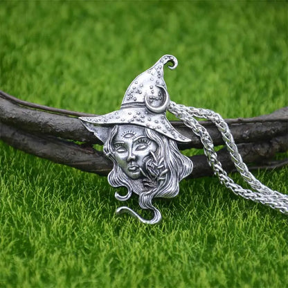 Wicca Crescent Moon Spells Witches Jewelery Goth Necklaces Women Punk Accessories Wiccan Supplies