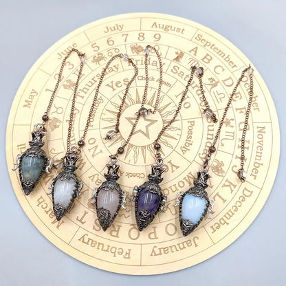 Healing Natural Stone Crystal Pendulums for Divination