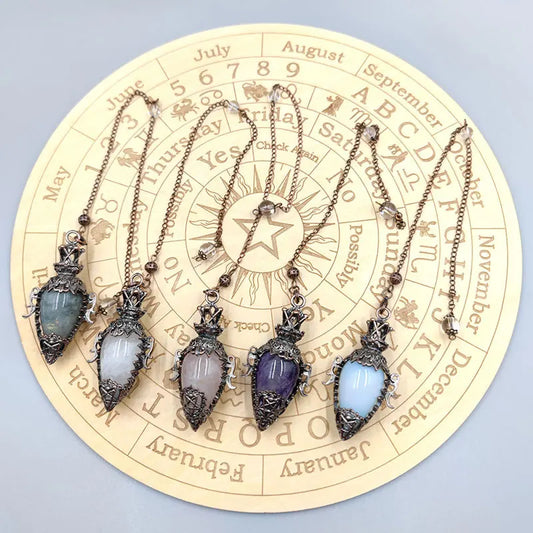 Healing Natural Stone Crystal Pendulums for Divination