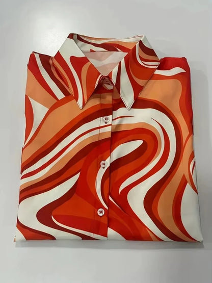 Loose-Fitting Top - Fashionable Casual Women's Shirt