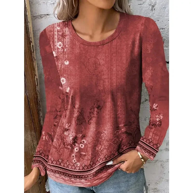 Women's T-shirt Gradient Floral Print