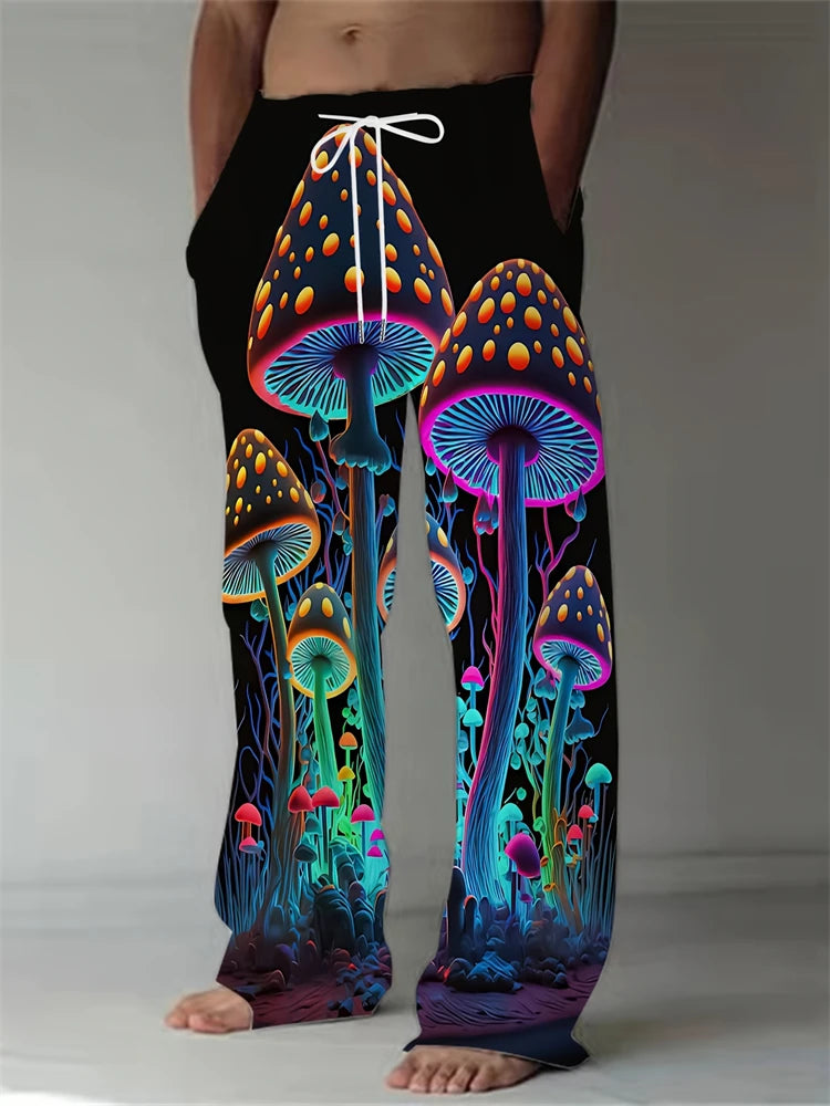 Beach Pants Men's 3D Mushroom Pattern