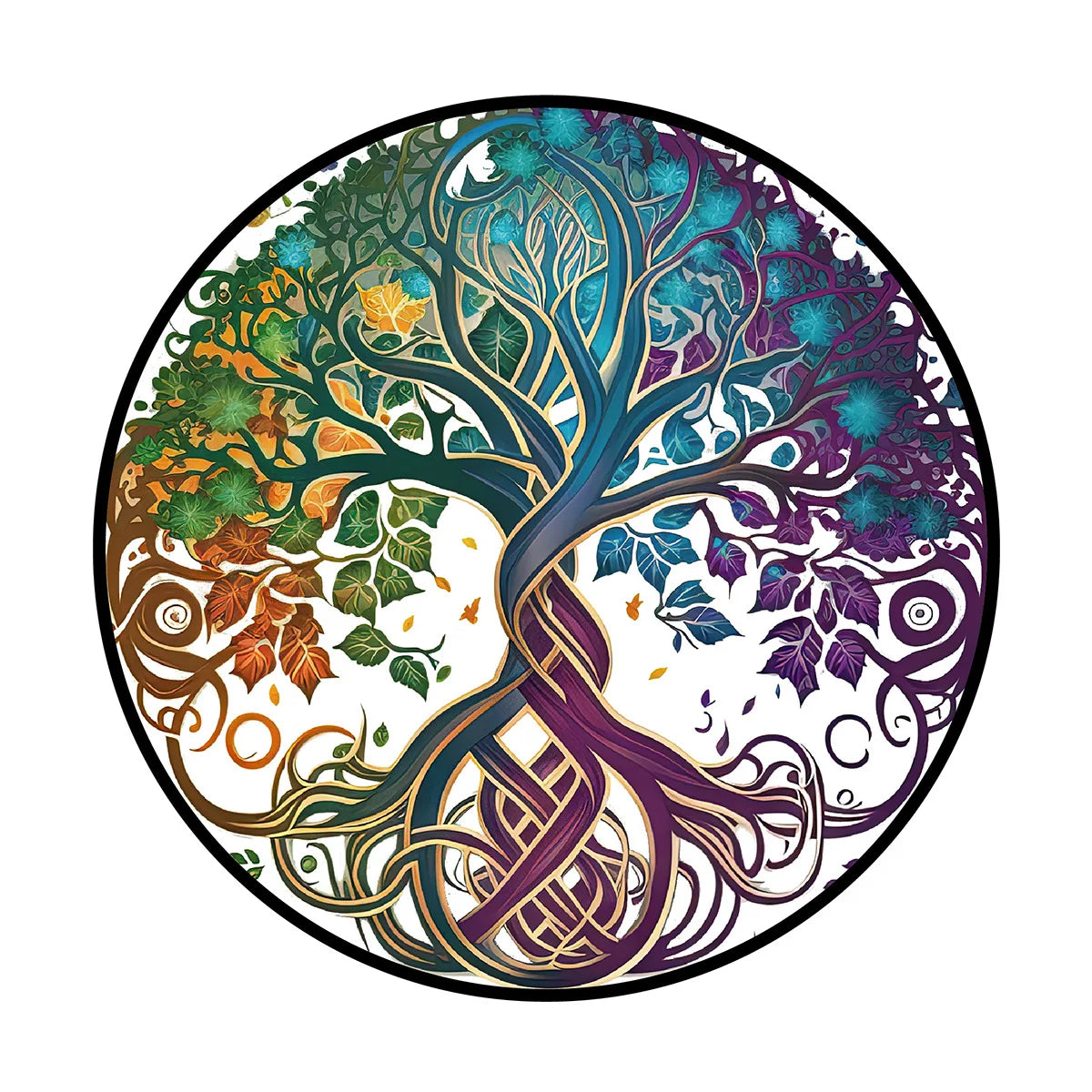 Glass Pattern Tree of Life Decor Stained Suncatcher for Window Hanging Ornament Panel Decor