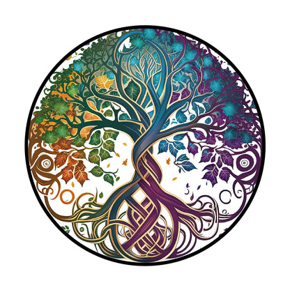 Glass Pattern Tree of Life Decor Stained Suncatcher for Window Hanging Ornament Panel Decor