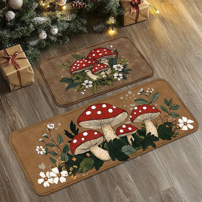 Mushroom Carpet Brown Dirt-Resistant Floor Mat