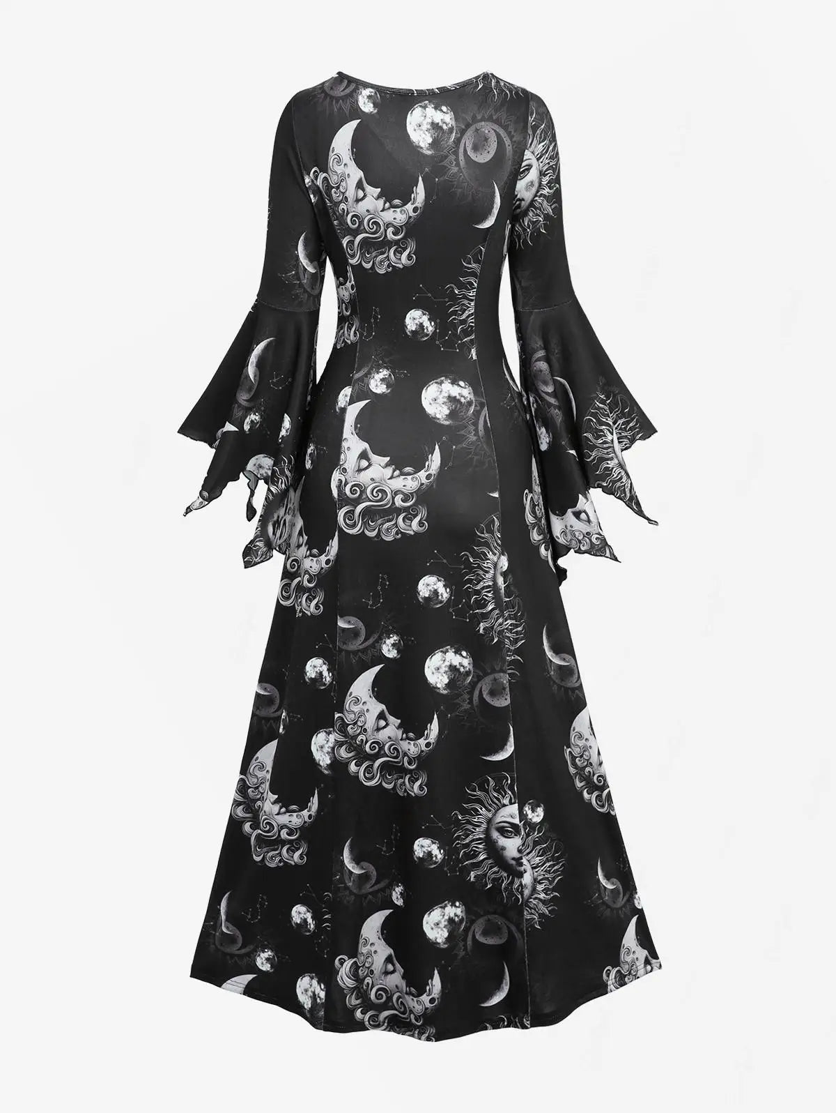 Sun Moon Face Print Dress
