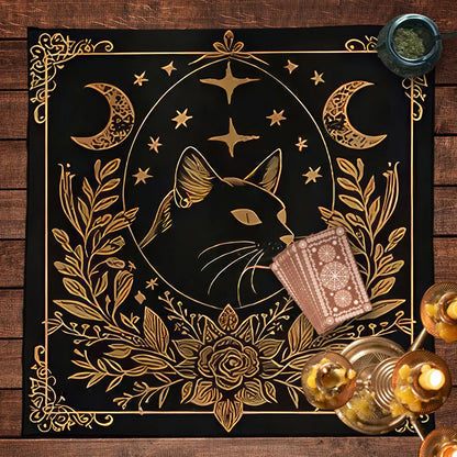 Esoteric Black Cat Tarot Tablecloth